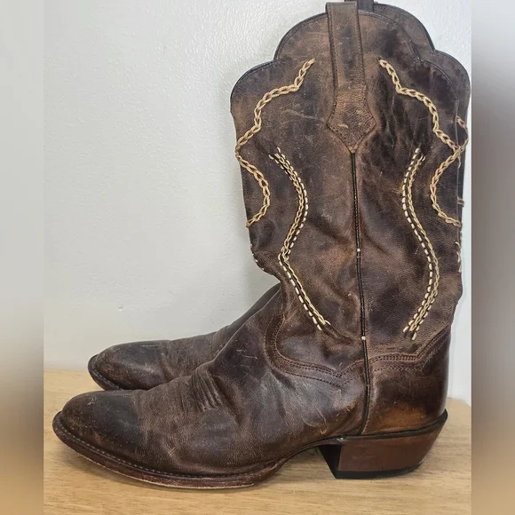Dan Post Men's Albany Distressed Leather Cowboy Boots Sz 9 EW Western - Picture 8 of 10